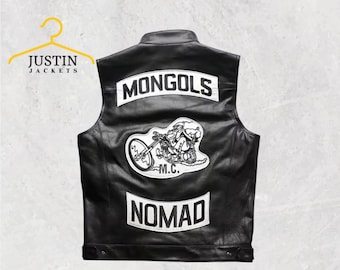 Mongols Nomad MC Leather Vest – Outlaw Biker Club Style With Back
