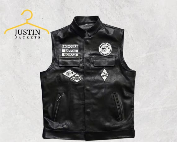 Premium Mongols Nomad MC Vest – Outlaw Biker Style Men's Black