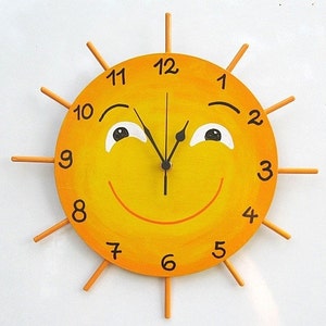 LITTLE MISS SUNSHINE Hand Painted Wall Clock image 1