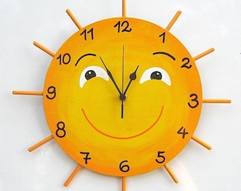 Sun Hand Painted Wall Clock