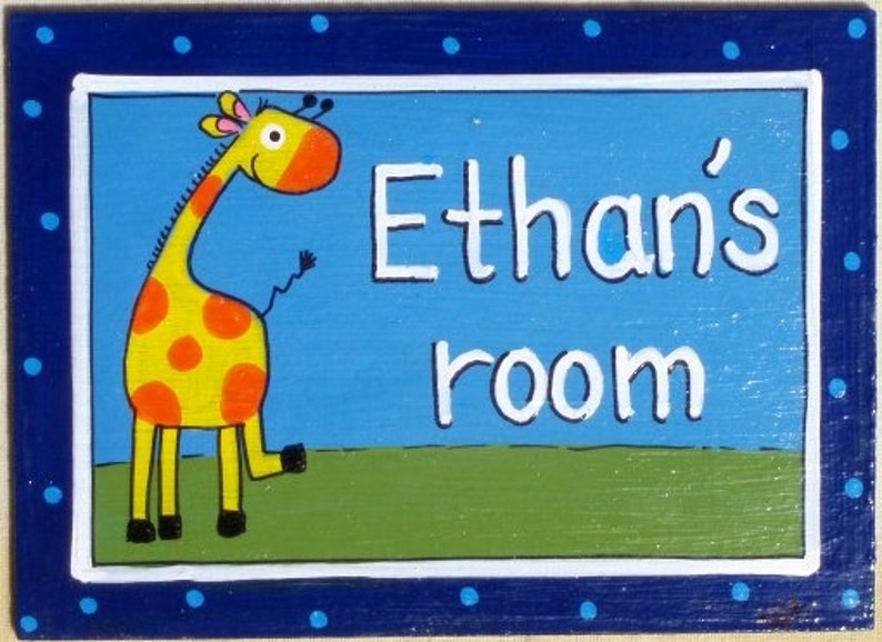 Wooden Painted Door Sign For Entrance Door And Children's Room Door image 2