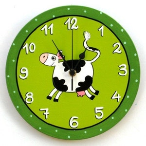 Hand Painted green Wall Clock