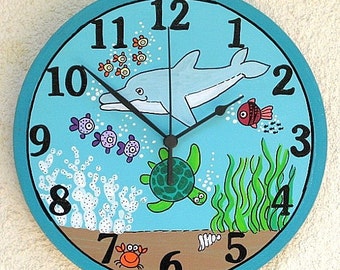 SEA WORLD Painted Wall Clock