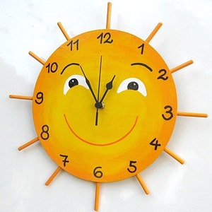 LITTLE MISS SUNSHINE Hand Painted Wall Clock image 3