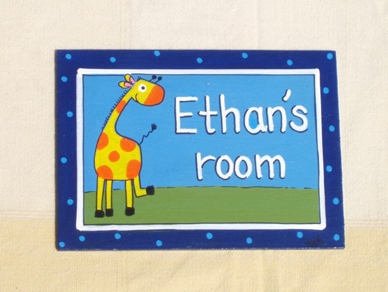 Wooden Painted Door Sign For Entrance Door And Children's Room Door image 1