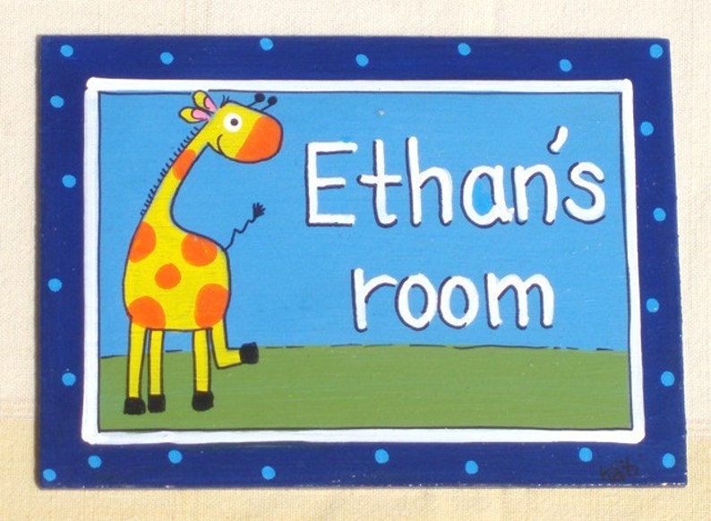 Wooden Painted Door Sign For Entrance Door And Children's Room Door image 4