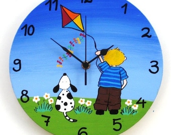 Round Hand Painted Wall Clock