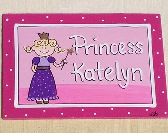 Personalized Handpainted Door Sign For Children's Room