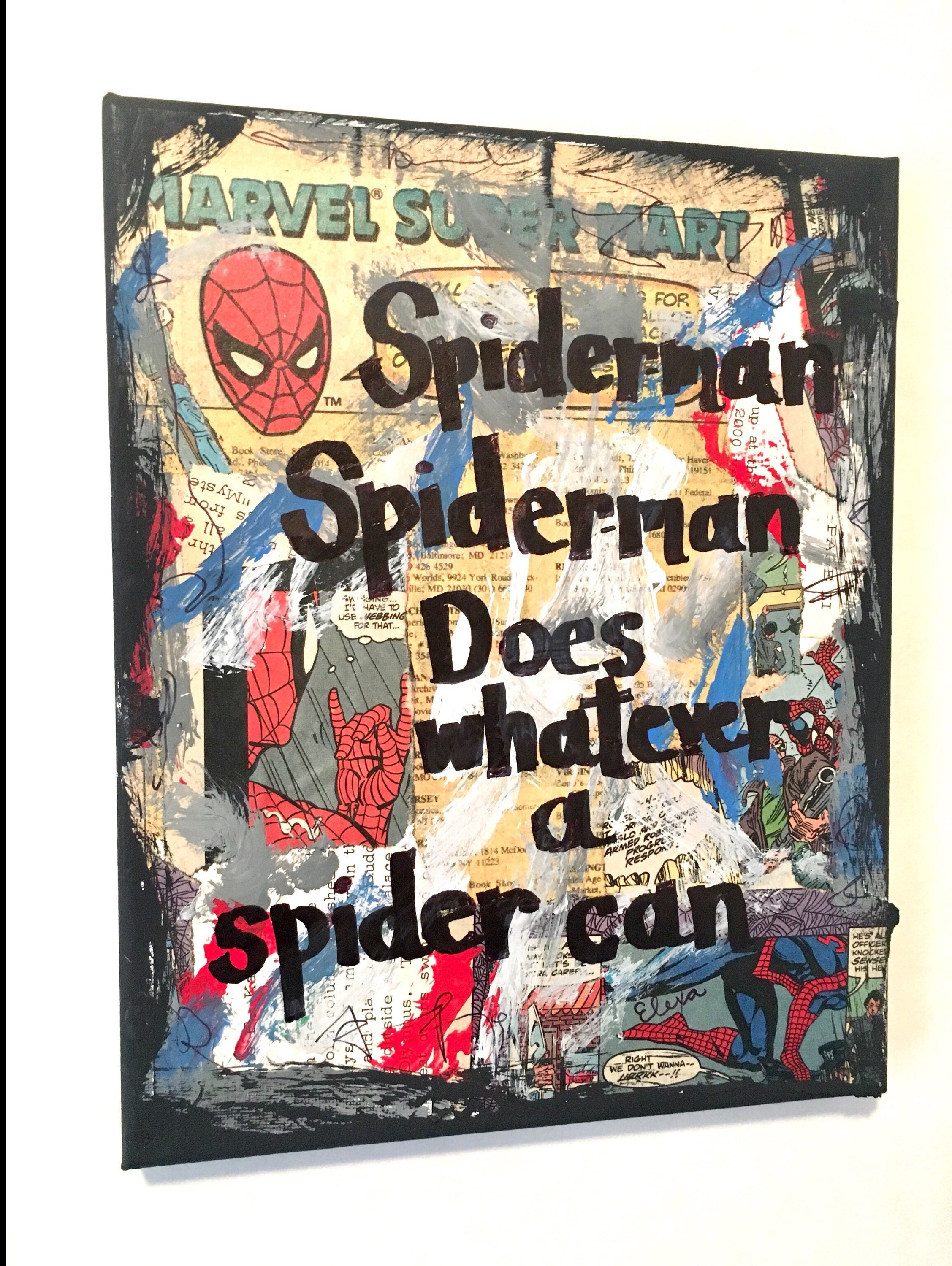 Spider-Man Quote Marvel Poster  Print Room Decor