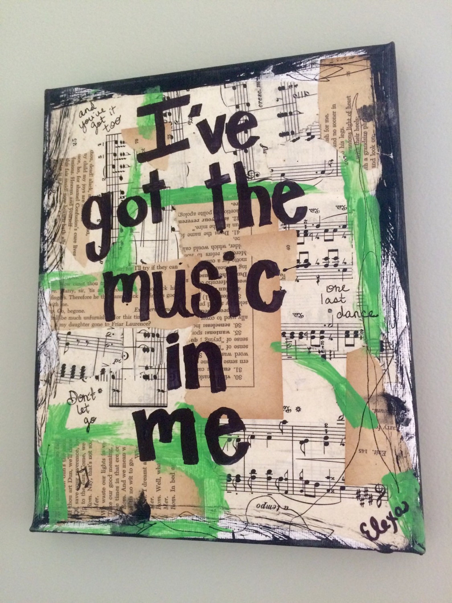 Music painting inspirational wall art song lyrics teacher Etsy