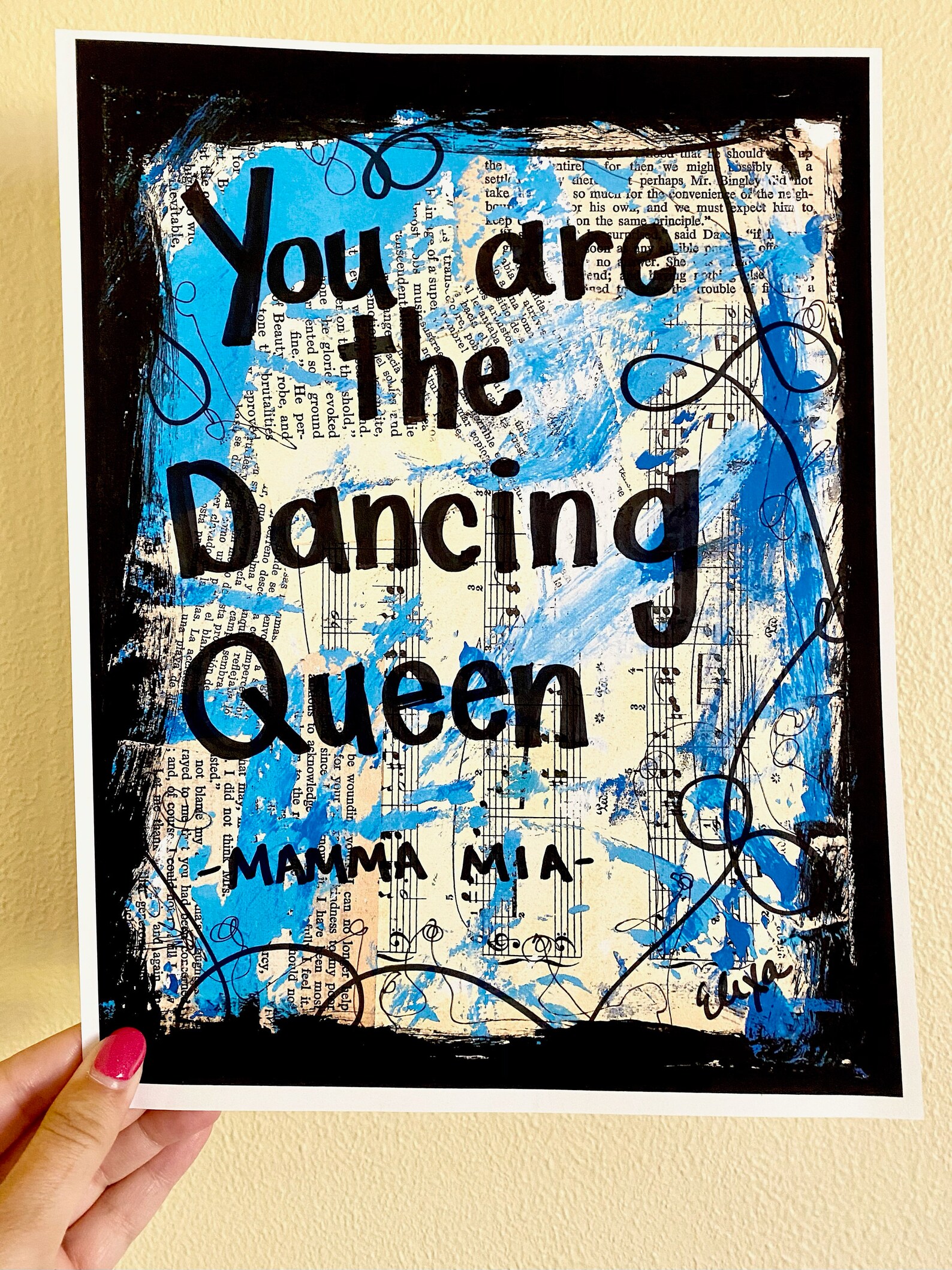 VENTE Mamma Mia Paroles Musique Art Broadway Musical Theatre Etsy