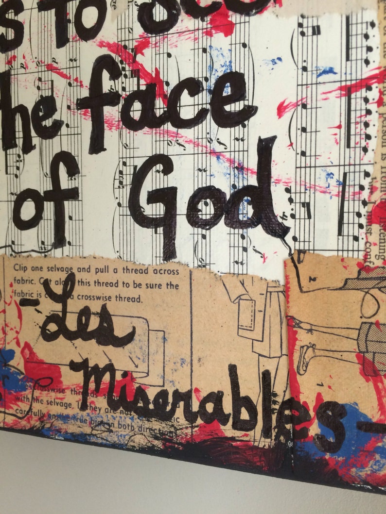 Les Miserables Lyrics Broadway Musical Theatre Gift Music Art Etsy