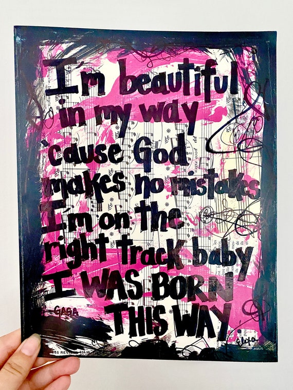 Lady Gaga Song Lyrics Music Art Born This Way Wall Art Etsy