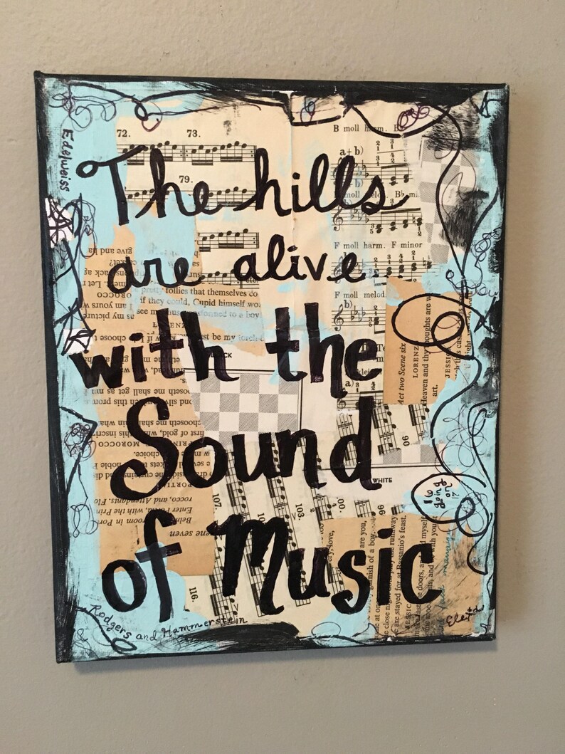 Sound Of Music Art Lyrics Music Von Trapp Family Cast Gift Etsy