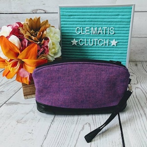 Clematis - Purple Herringbone Flannel