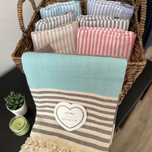 Personalized Turkish Beach Towel, Bridesmaid Gift, Bachelorette Favor, Quick Dry Sand Free Cotton Peshtemal Hammam Towel, Wedding Gift Idea