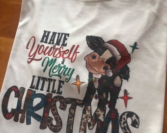 Cow Christmas tee shirt up to xxxl