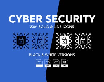Cyber Security Icons | Hacker, Network, Privacy (ai, eps, svg, png)
