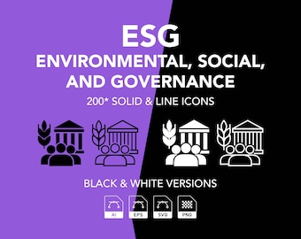 ESG Icons, Environmental Social Governance (ai, eps, svg, png)