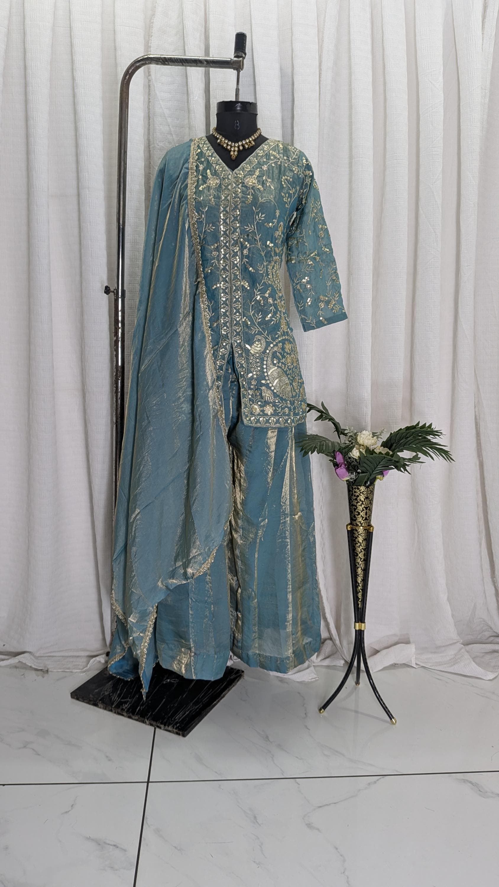 Teal and Gold Indian Dress - Etsy
