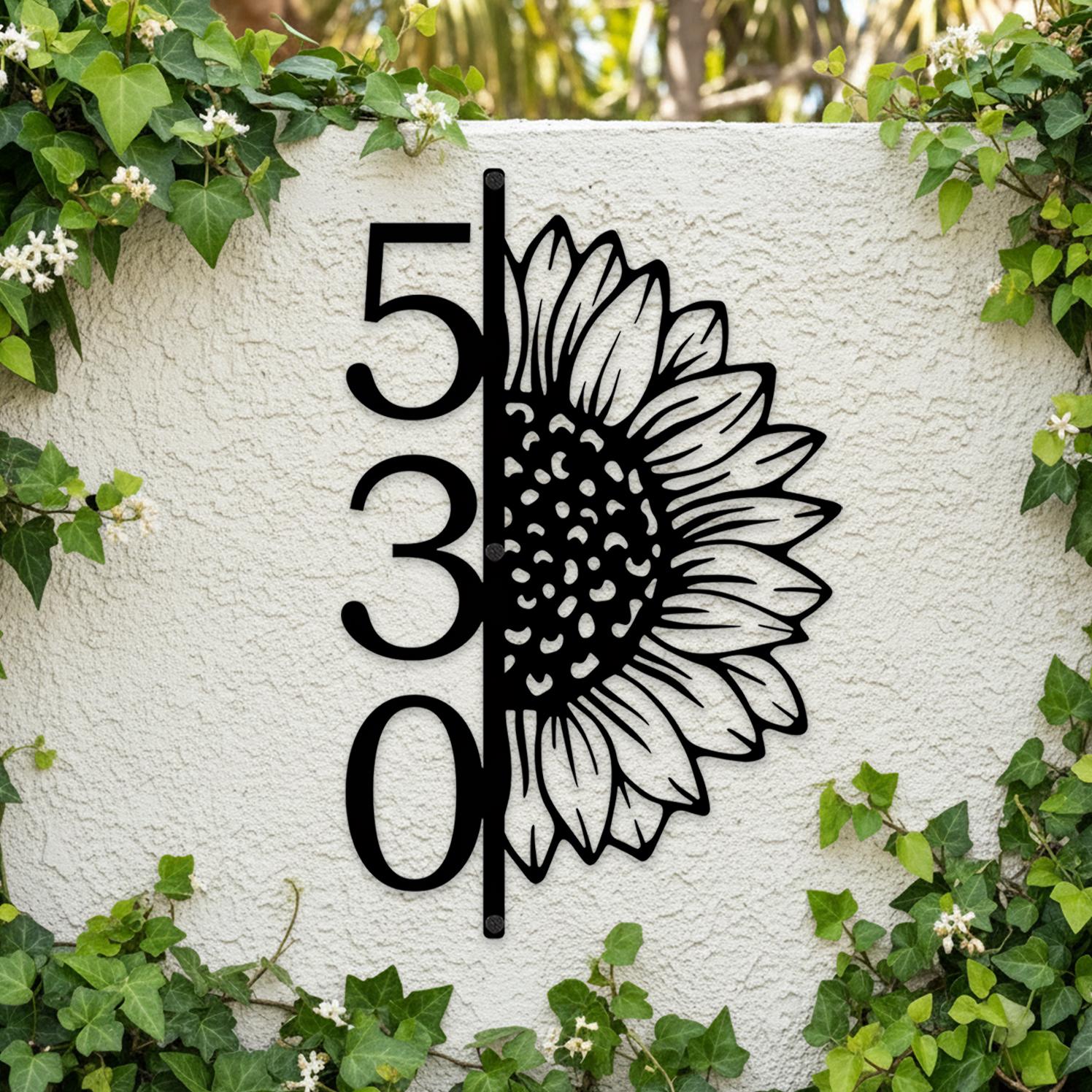 Address/number Decoration Personalized House Number Decor,metal Floral Address Art,metal ...