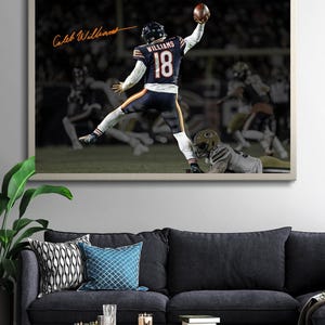 Caleb Williams Jump Jordan Iceman Poster/Canvas - Chicago Bear Poster - Football Poster - Sport Gift
