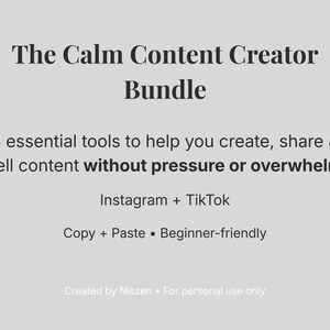 Calm Inhalts Ersteller Bündel | AI Content System, 50 Hooks & Bio + DM Vorlagen | Instagram + TikTok | Digitaler Download