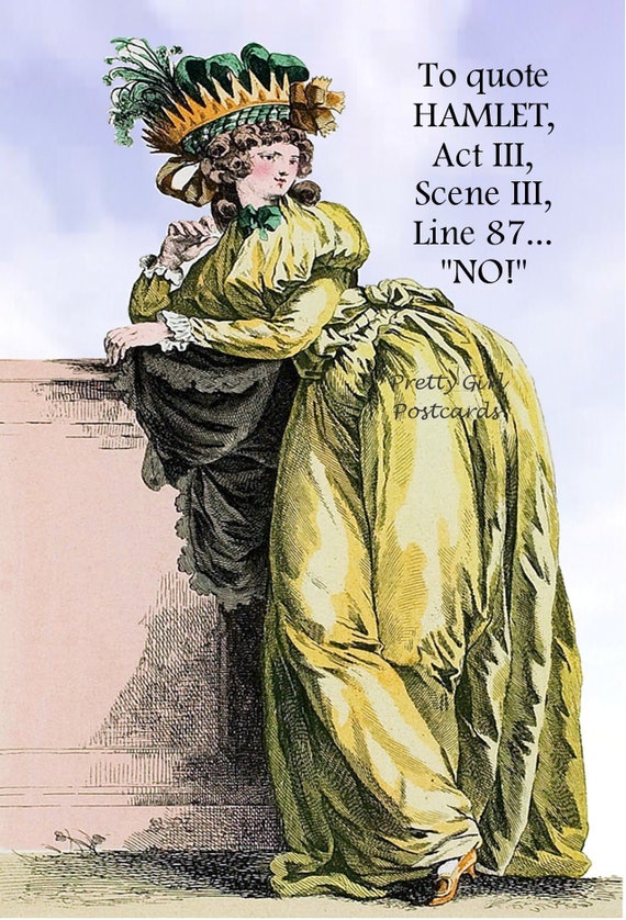 Hamlet Act Iii Scene Iii Line 87 Funny William Shakespeare Postcard To Quote Hamlet Act | Etsy