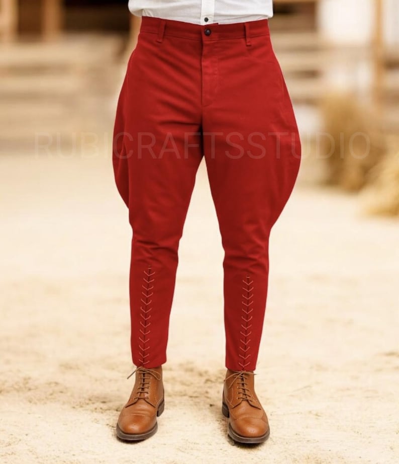 Red Riding Pant Men's Riding Red Pants Breeches Pants for Men Style Party Outfits - Etsy