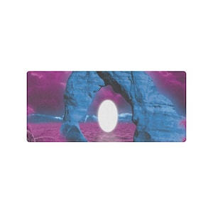 The Visitor Desk Mat Vaporwave Desk Mat Retro Desk Mat 90s Desk Mat Aesthetic Desk Mat Synthwave Desk Mat Vintage Desk Mat