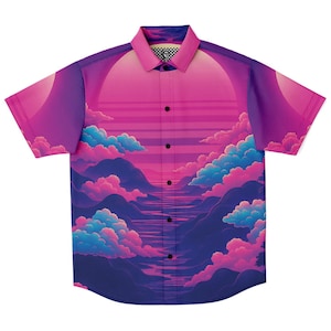 Duskwave Button Down Shirt Vaporwave Button Down Retro Button Down Streetwear Button Down 90s Button Down Aesthetic Button Down