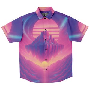 Aerolith Button Down Shirt Vaporwave Button Down Retro Button Down Streetwear Button Down 90s Button Down Aesthetic Button Down