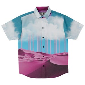Electric Desert Button Down Shirt Vaporwave Button Down Retro Button Down Streetwear Button Down 90s Button Down Aesthetic Button Down
