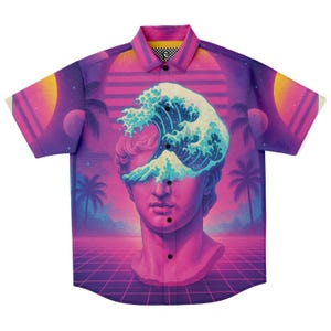 Tidalus Button Down Shirt Vaporwave Button Down Retro Button Down Streetwear Button Down 90s Button Down Aesthetic Button Down