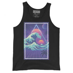 Camiseta sin mangas con gráfico de Neonami, camiseta sin mangas con gráfico de Vaporwave, camiseta sin mangas con gráfico retro, camiseta sin mangas de estilo urbano, camiseta sin mangas con gráfico de los años 90