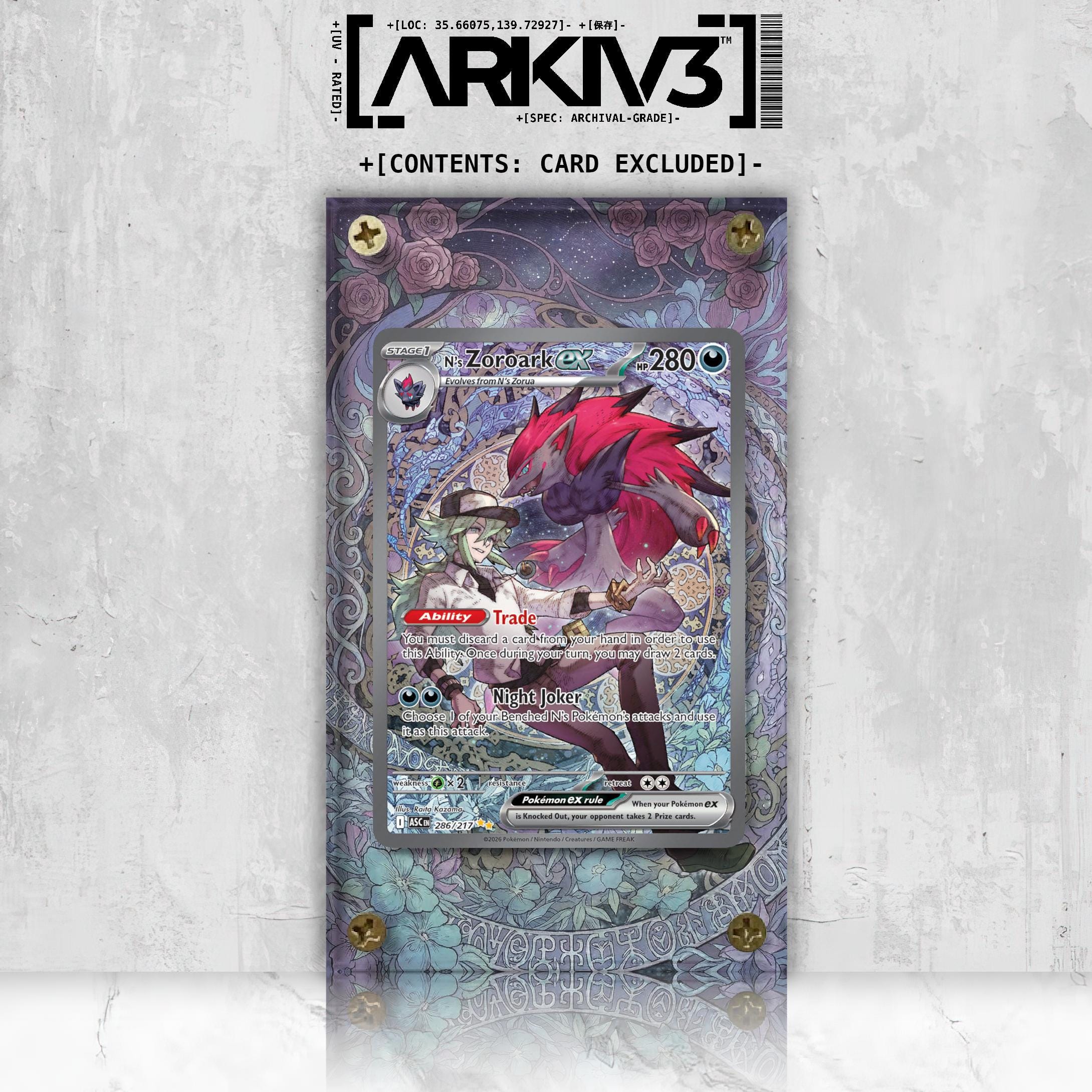 N's Zoroark Ex (286/217) Special Illustration Rare Extended Art Display  Case - Card NOT Included - Etsy Australia