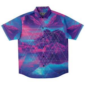 Liminal Button Down Shirt Vaporwave Button Down Retro Button Down Streetwear Button Down 90s Button Down Aesthetic Button Down