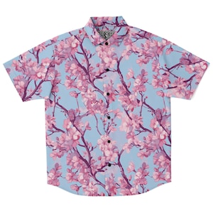 Cherry Blossom Button Down Shirt Vaporwave Button Down Retro Button Down Streetwear Button Down 90s Button Down Aesthetic Button Down