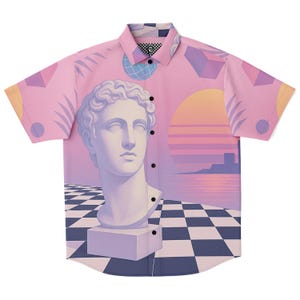 Corinthian Button Down Shirt Vaporwave Button Down Retro Button Down Streetwear Button Down 90s Button Down Aesthetic Button Down