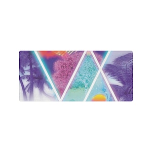 Dimensions Collide Desk Mat Vaporwave Desk Mat Retro Desk Mat 90s Desk Mat Aesthetic Desk Mat Synthwave Desk Mat Vintage Desk Mat