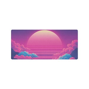 Duskwave Desk Mat Vaporwave Desk Mat Retro Desk Mat 90s Desk Mat Aesthetic Desk Mat Synthwave Desk Mat Vintage Desk Mat