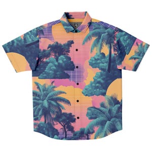 Canopy Button Down Shirt Vaporwave Button Down Retro Button Down Streetwear Button Down 90s Button Down Aesthetic Button Down