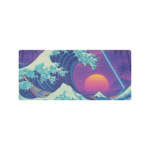 Alfombrilla de escritorio Neonami, alfombrilla de escritorio Vaporwave, alfombrilla de escritorio retro, alfombrilla de escritorio de los 90, alfombrilla de escritorio estética, alfombrilla de escritorio Synthwave, alfombrilla de escritorio vintage