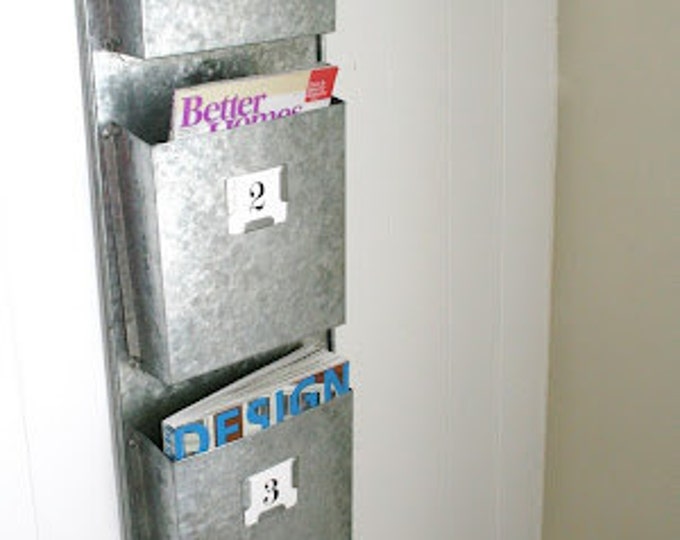 Vintage Pottery Barn Galvanized Magazine Rack Etsy