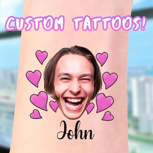 Bachelorette Party Favors, Bachelorette Tattoo, Groom Tattoo, Funny Party Favors, Face Tattoo, Custom Tattoos Temporary Tattoo for Her