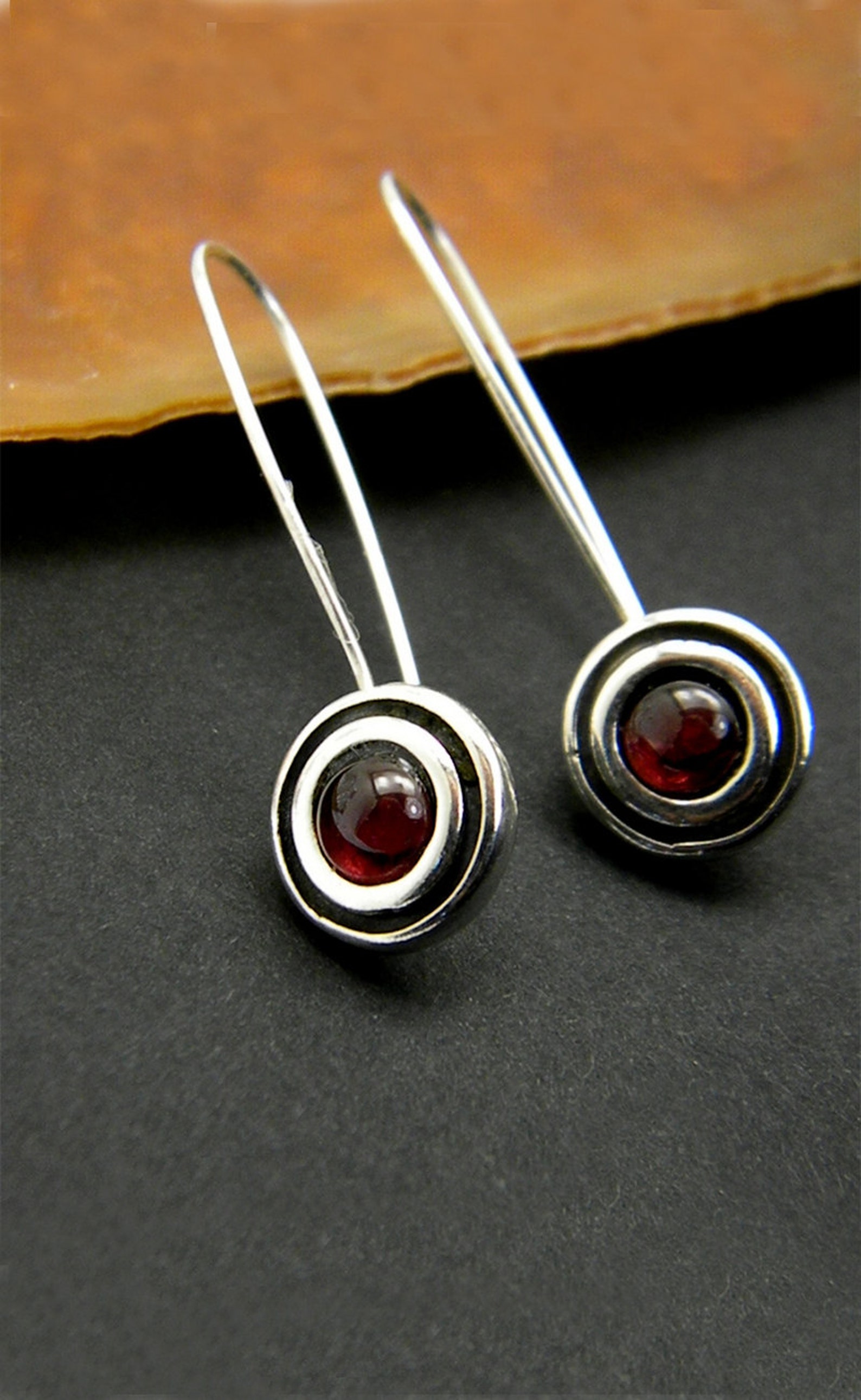Earrings Sterling Silver Modernist Earrings Disc Etsy