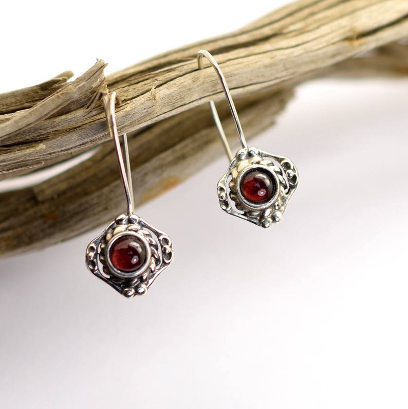 Sterling Silver Dangle Earrings Antique Style Short Etsy