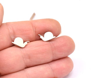 Sterling silver snail studs , animal silhouette  post earrings,  handmade  jewelry for teenagers and girls