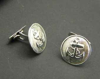 anchor cufflinks sterling silver ,nautical men's cuff links, gift for him, wedding gift, father's day gift  accessories for man