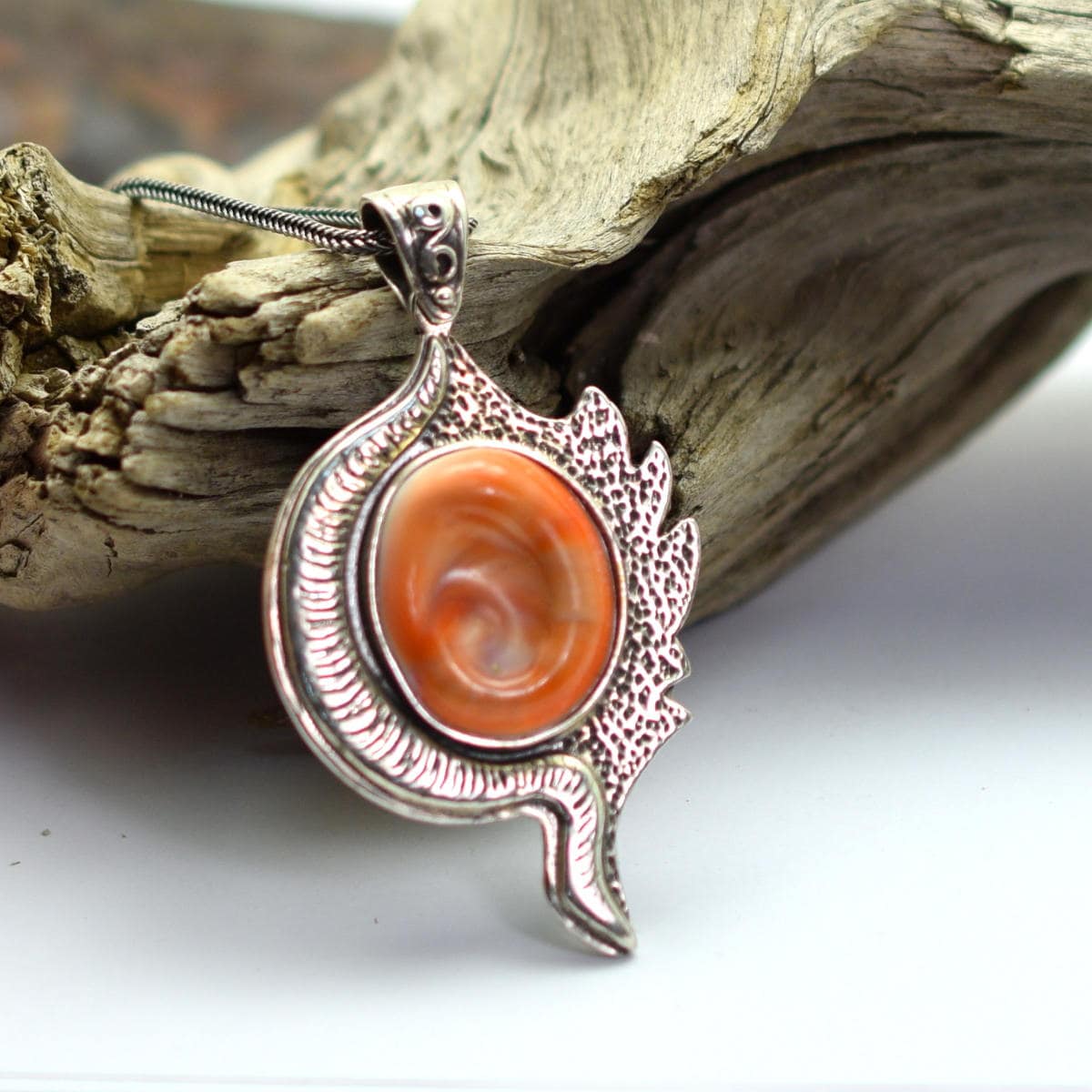 Joyas Janni Operculum Anhänger Shiva Auge - 30mm Herz Anhänger Mit Silber Clip